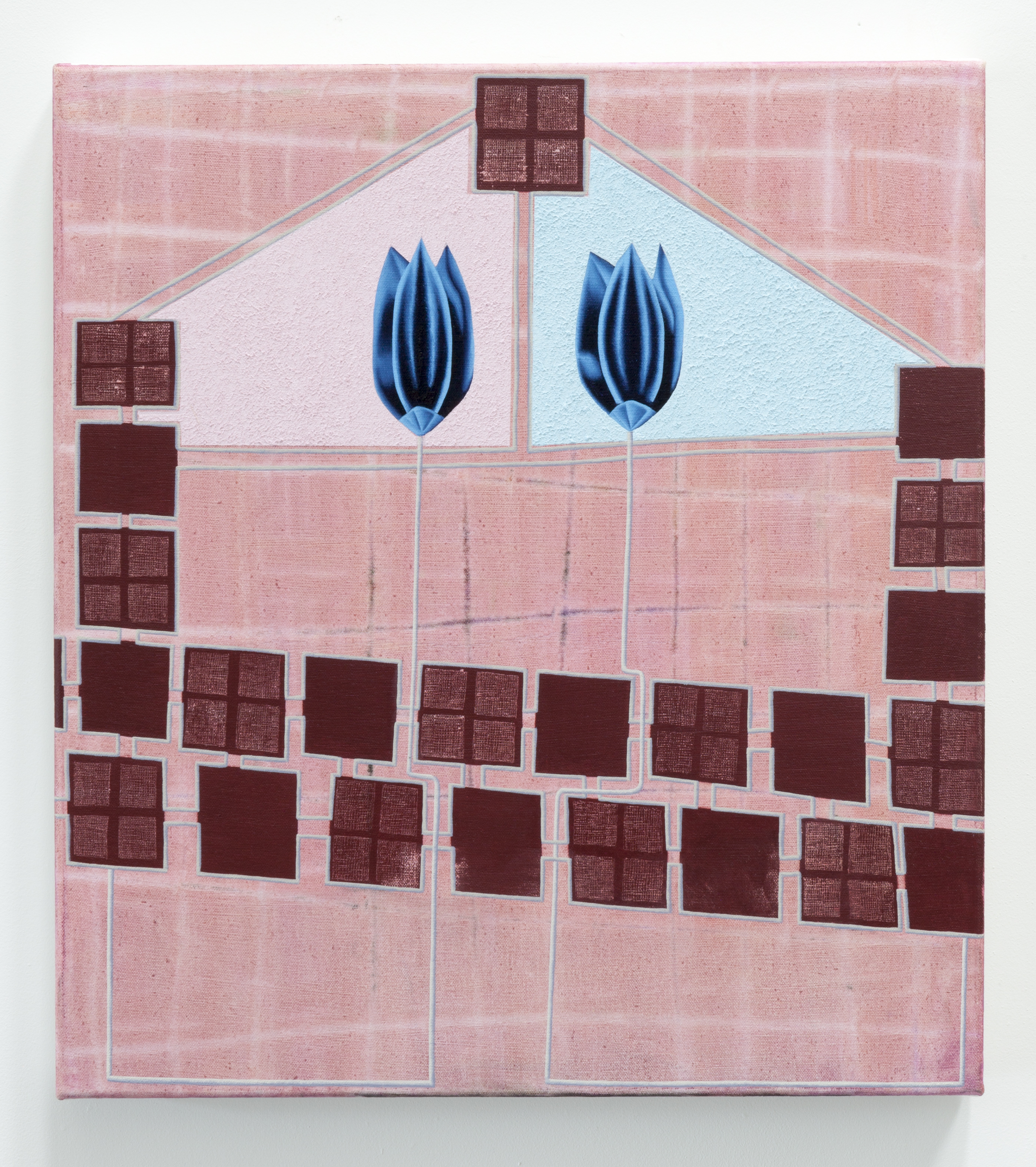 Veronika Pausova, Neighbours, 2017, oil on canvas, 50 x 45 cm